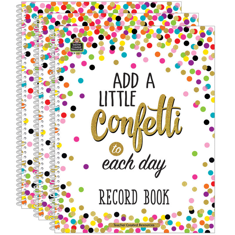 TEACHER CREATED RESOURCES - Confetti Record Book, Pack of 3