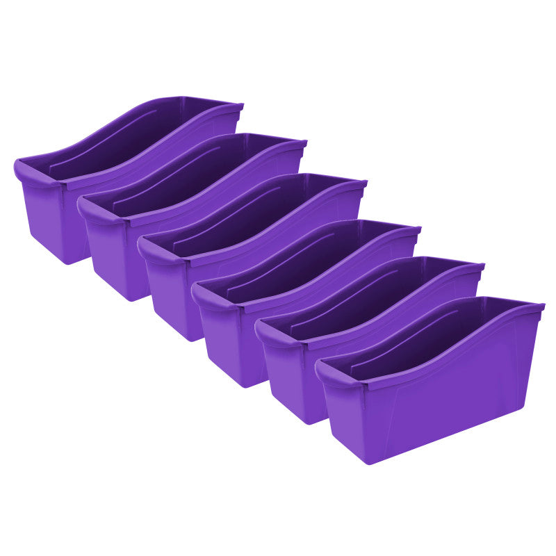 STOREX - Large Book Bin, Purple, Pack of 6