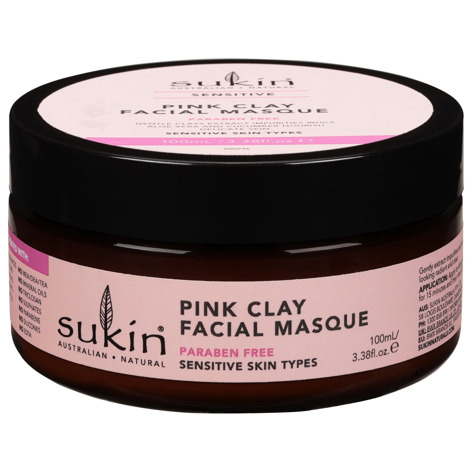 Sukin - Facial Masq Pink Cly Snstv - 1 Each-3.38 Fz