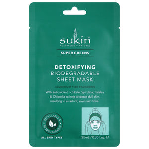 Sukin - Sheet Mask Detox Supr Green - Case Of 8-.85 Fz