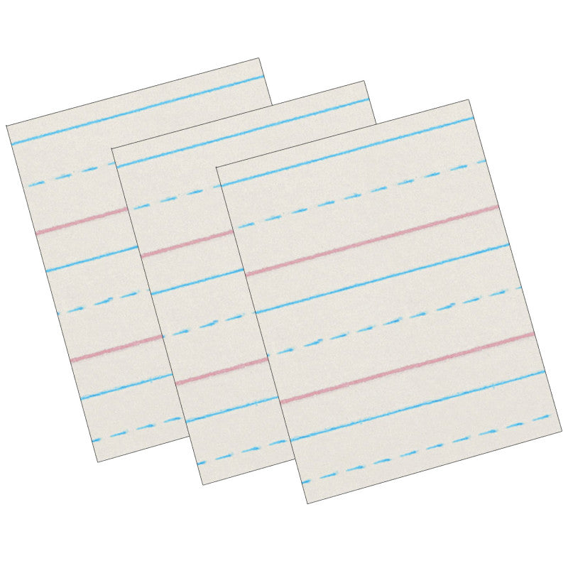 ZANER-BLOSER - Newsprint Handwriting Paper, Dotted Midline, Grade 2, 1/2" x 1/4" x 1/4" Ruled Short, 8" x 10-1/2", 500 Sheets Per Pack, 3 Packs