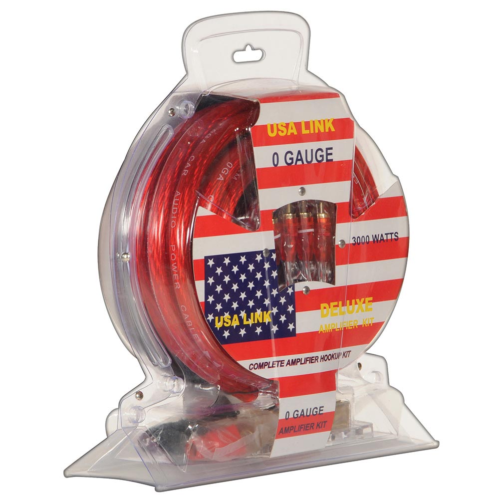 *USA Link* 0 Gauge amp wiring kit w/ RCA