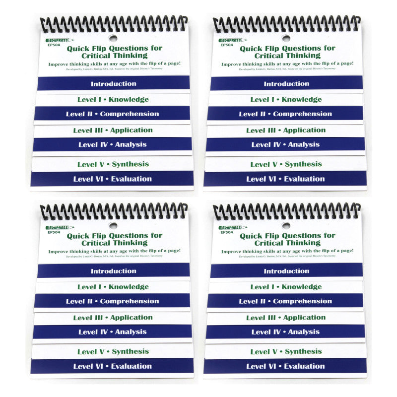 EDUPRESS - Questions for Critical Thinking Quick Flip Resource™, Pack of 4