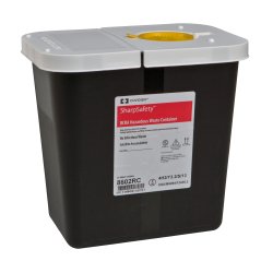 Cardinal - RCRA Waste Container SharpSafety™ Black Base 10 H X 10-1/2 W X 7-1/4 D Inch Horizontal Entry 2 Gallon [1/EA]