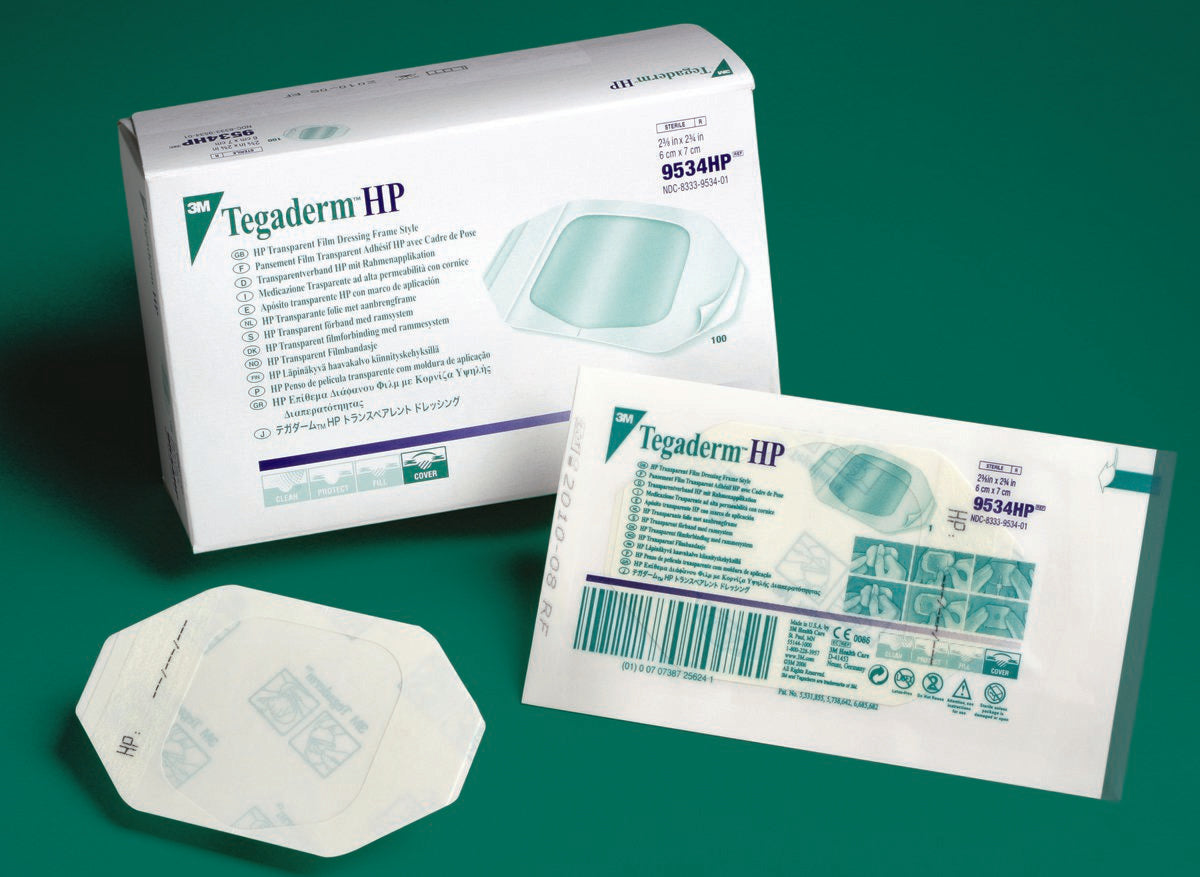 Solventum Corporation - Transparent Film Dressing 3M™ Tegaderm™ HP 4 X 4-3/4 Inch Frame Style Delivery Rectangle Sterile [1/EA]