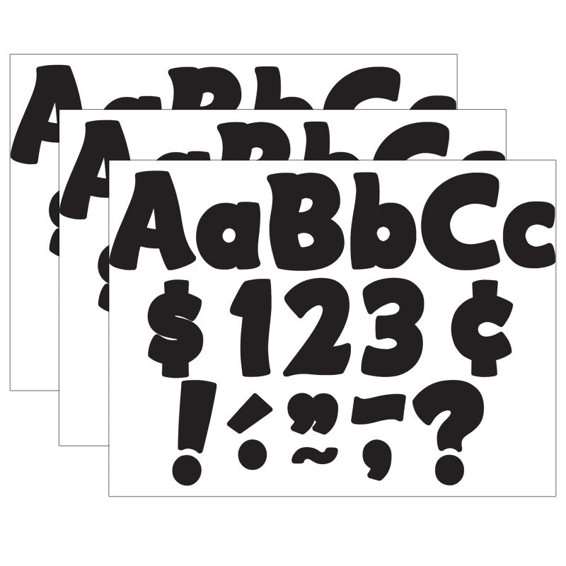 TEACHER CREATED RESOURCES - Black Funtastic 4" Letters Combo Pack, 208 Per Pack, 3 Packs