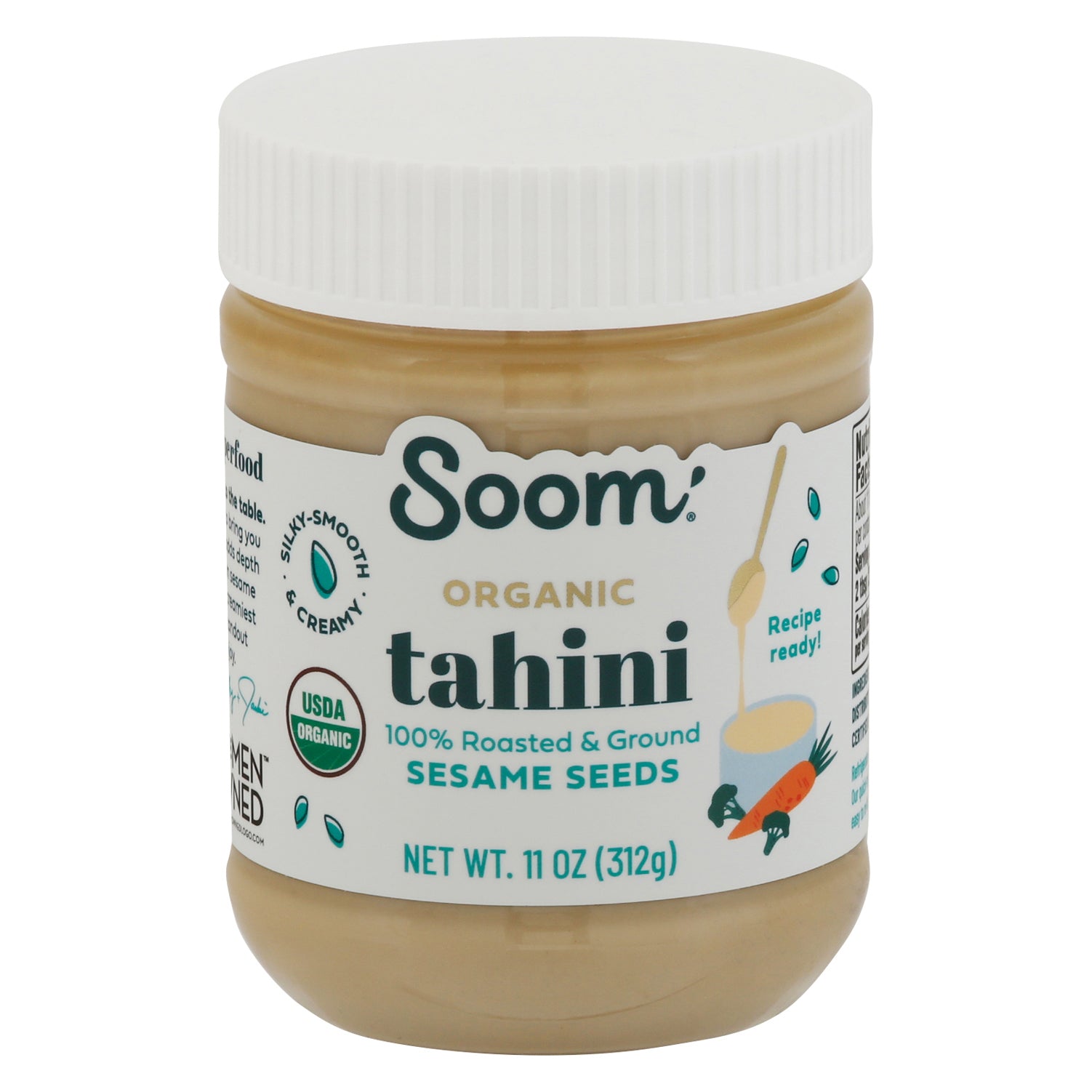 Soom Organic Sesame Seeds Tahini 11 oz - Case of 6