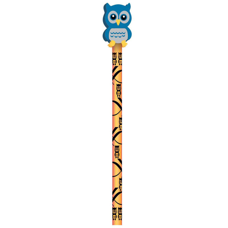 MOON PRODUCTS - Pencil & Eraser Topper Write-Ons, Hoot Owl, Pack of 36