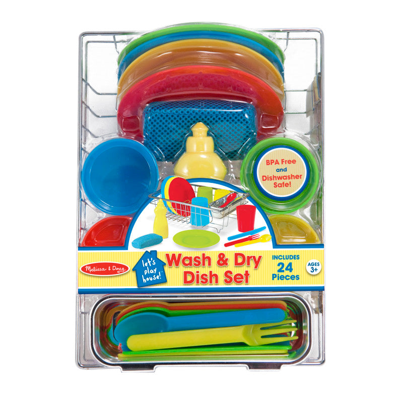 MELISSA & DOUG - Let's Play House! Wash & Dry Dish Set