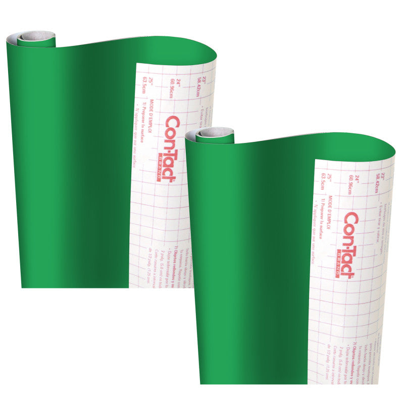 CON-TACT BRAND - Creative Covering™ Adhesive Covering, Green, 18" x 16 ft, 2 Rolls