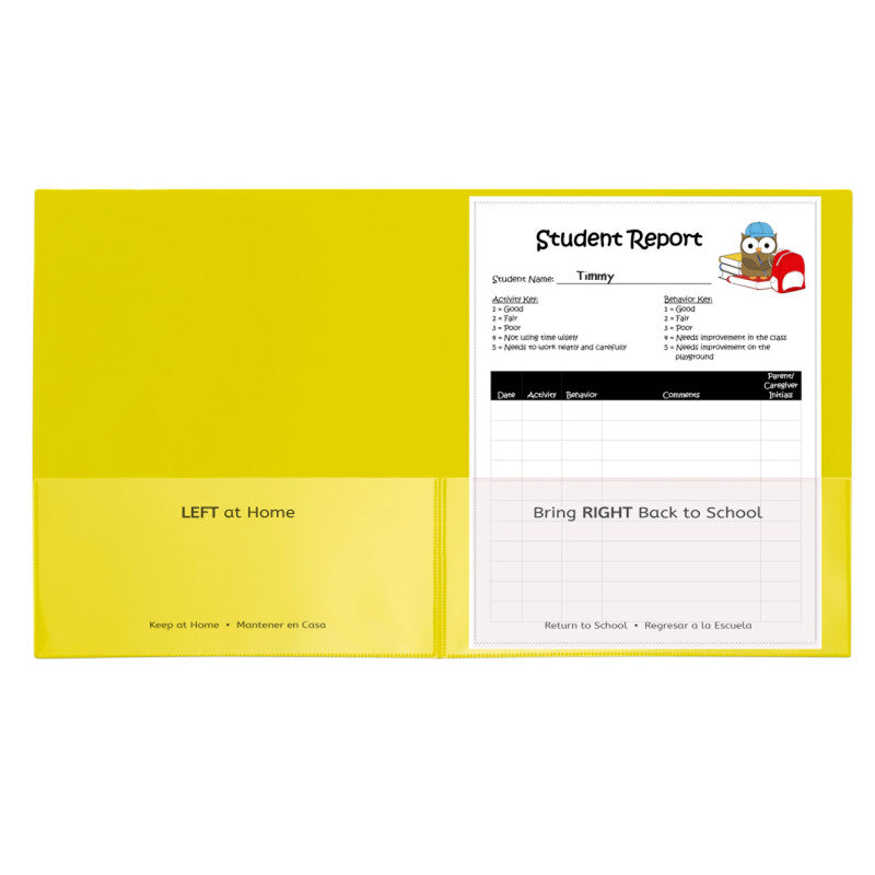 C-LINE - Classroom Connector™ School-To-Home Folders, Yellow, Box of 25