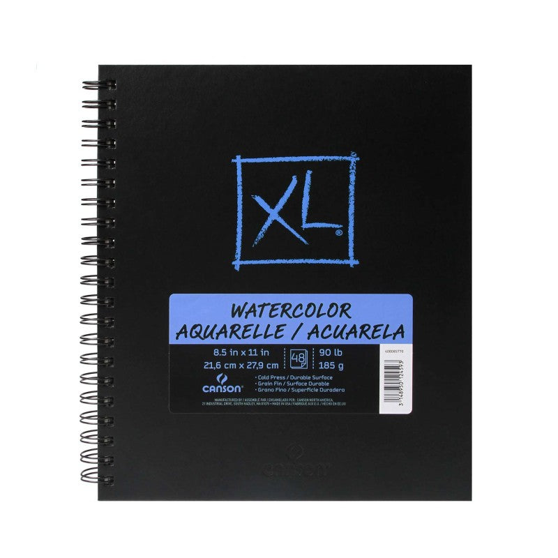 XL Series Watercolor Art Book, Midweight White Paper, Side Wire Binding, 48 Sheet, 8.5x11 inch, 1 Count