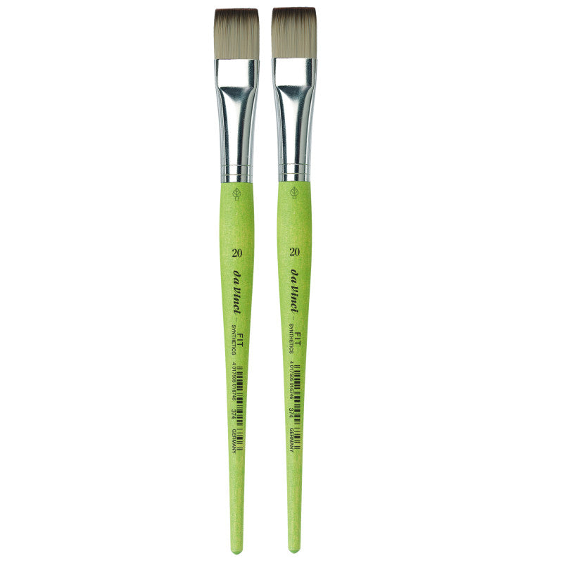 FIT Synthetics Student Brush, Synthetic, Acrylic & Tempera, Flat, Series 374, Size 20, Pack of 2