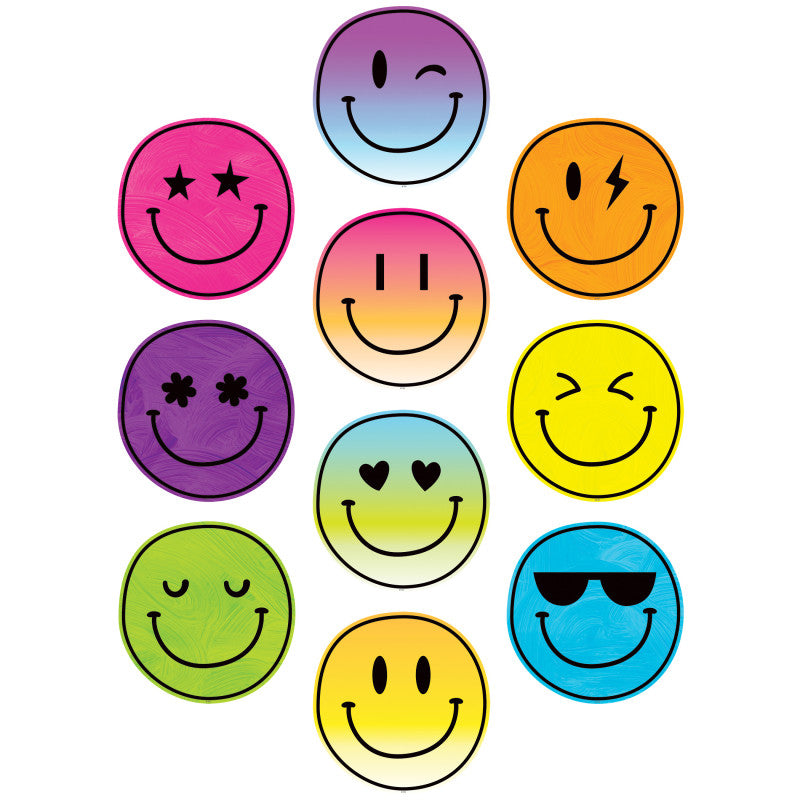 TEACHER CREATED RESOURCES - Brights 4Ever Smiley Faces Accents, 30 Per Pack, 3 Packs
