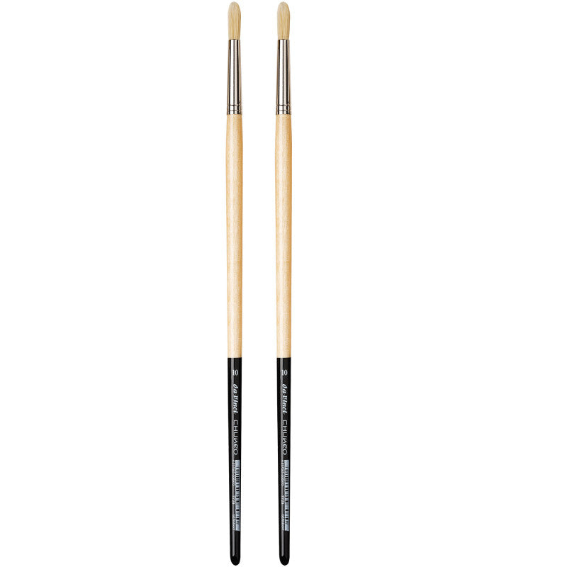 CHUNEO Synthetic Hog Bristle, Oil, Round, Series 7729, Size 10, Pack of 2