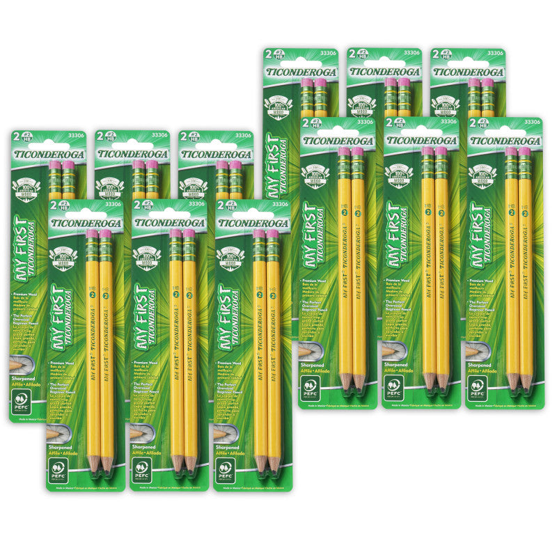 TICONDEROGA - My First Pencils, Sharpened, 2 Per Pack, 12 Packs