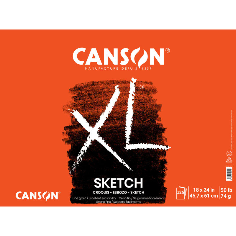 XL Series Sketch Pad, Foldover Binding, 25 Sheet, 18x24 inch, 1 Count