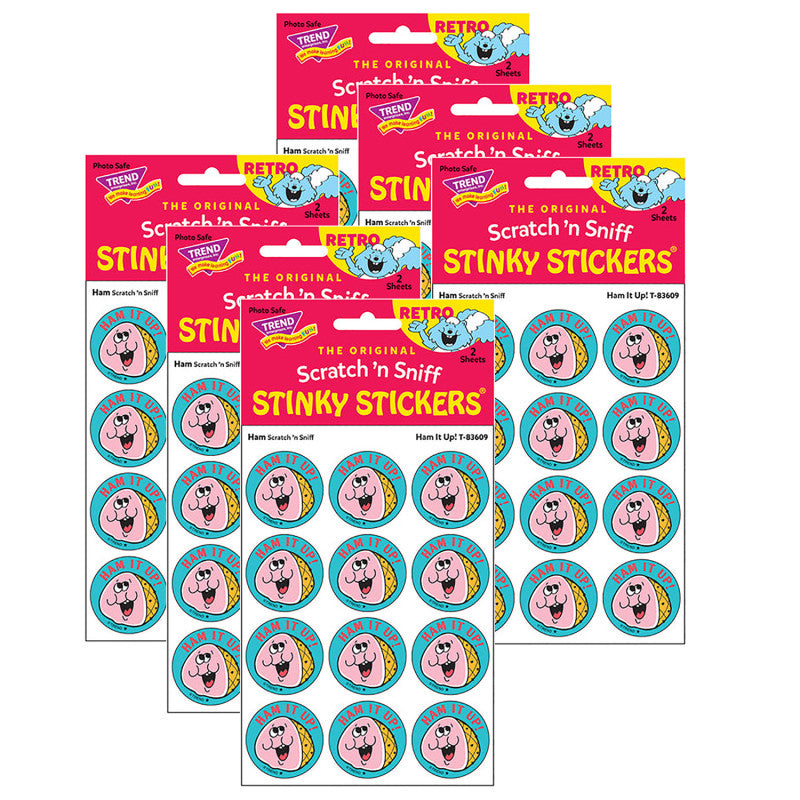 TREND - Ham It Up!/Ham Scented Stickers, 24 Per Pack, 6 Packs