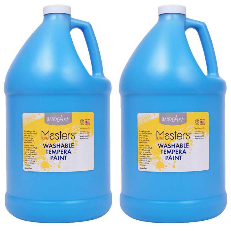 HANDY ART - Little Masters® Washable Tempera Paint, Light Blue, Gallon, Pack of 2