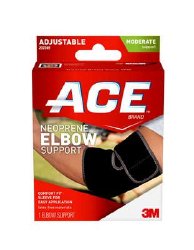 3M Company - Elbow Support 3M™ Ace™ One Size Fits Most Pull-On Sleeve Left or Right Elbow Black [12/BX]