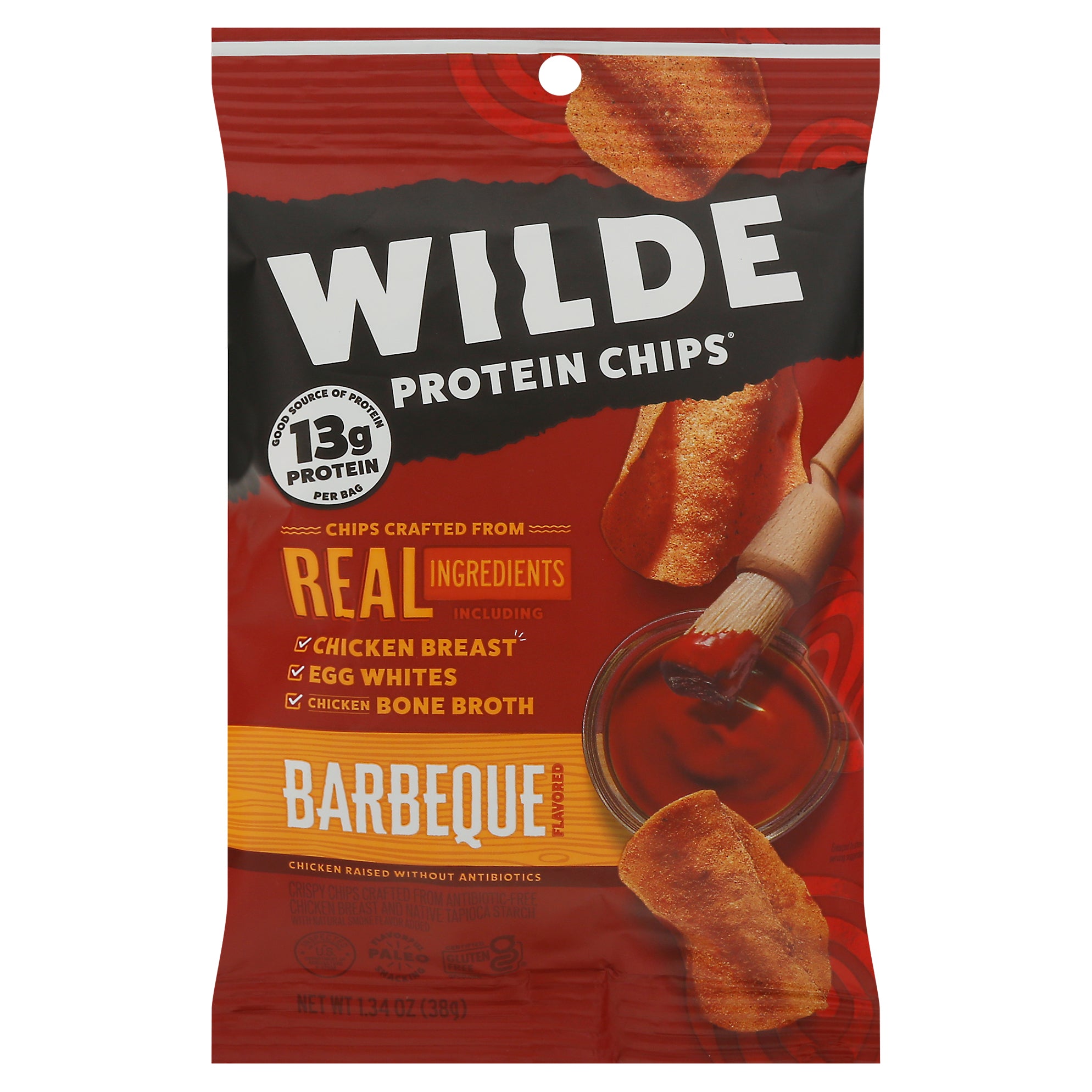 Wilde Barbeque Flavored Protein Chips 1.34 oz - Case of 8