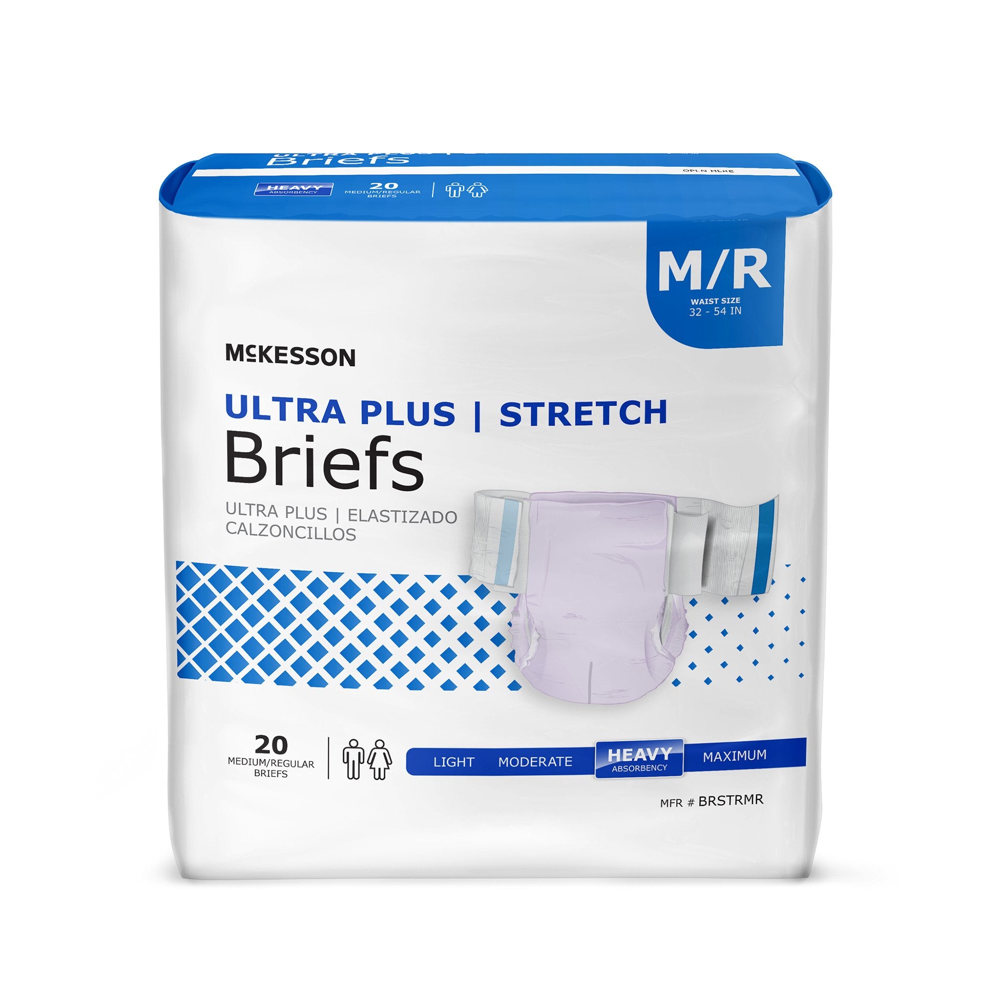 McKesson Brand - Unisex Adult Incontinence Brief McKesson Ultra Plus Stretch Medium Disposable Heavy Absorbency [1/BG]