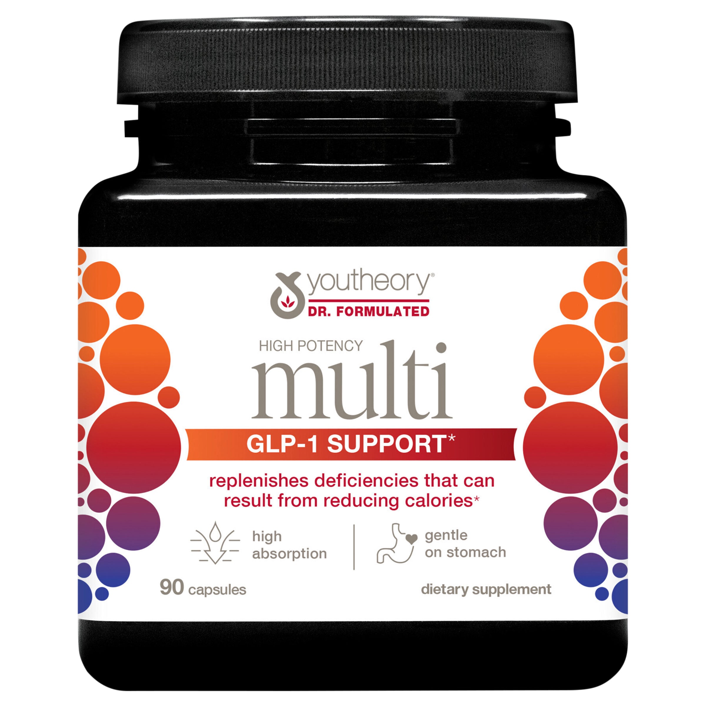 youtheory High Potency GLP-1 Support Multi 90 Vegetarian Capsules - Case of 1