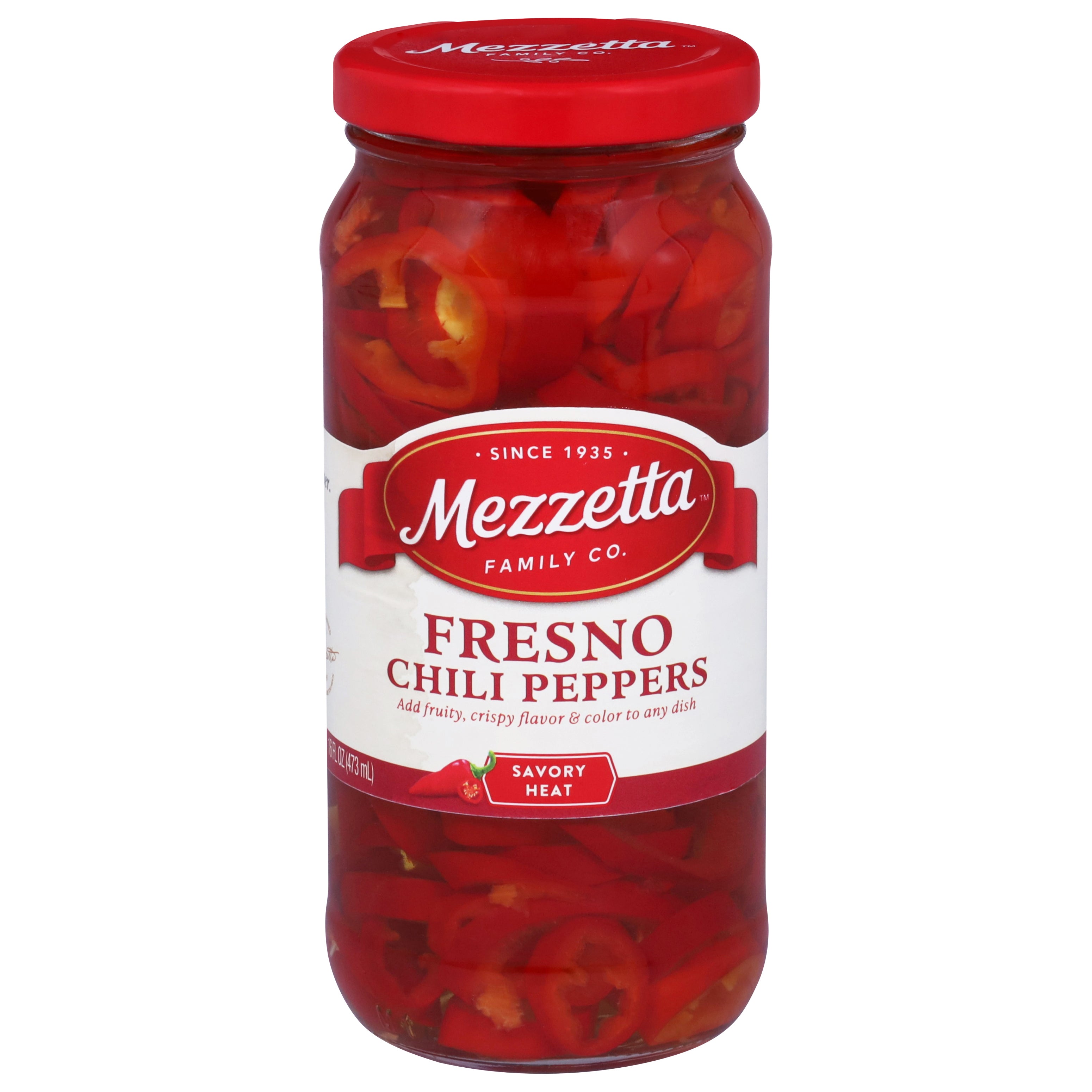 Mezzetta Fresno Savory Heat Chili Peppers 16 fl oz - Case of 6