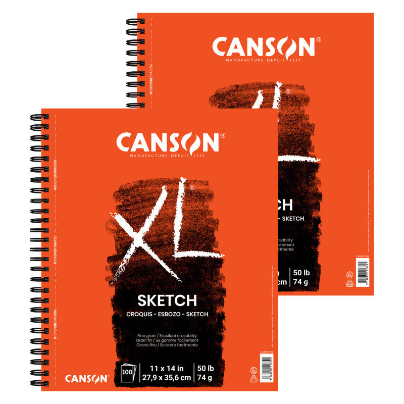 XL Series Sketch Pad, Side Wire Binding, 100 Sheet, 11x14 inch, Pack of 2