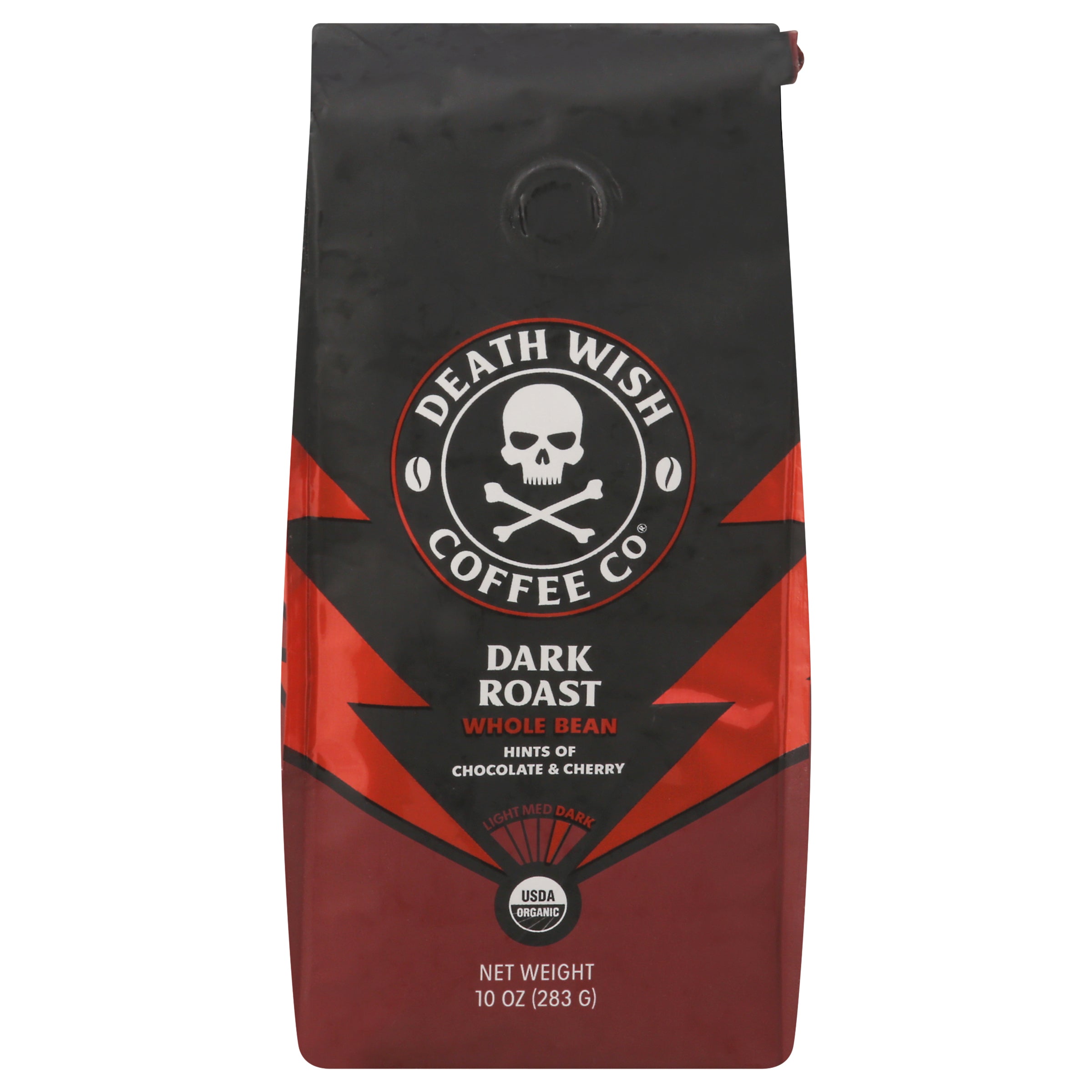 Death Wish Coffee Co Dark Roast Whole Bean Coffee 10 oz - Case of 6