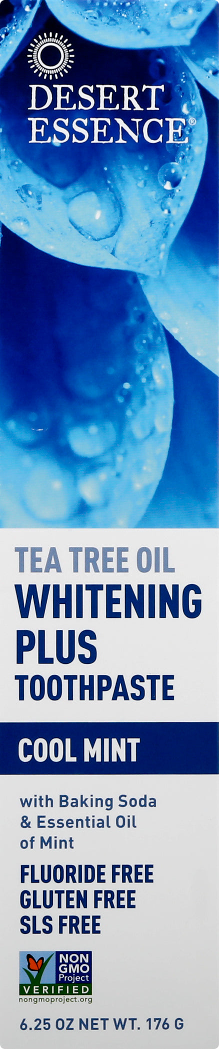 Desert Essence Tea Tree Oil Whitening Plus Cool Mint Toothpaste 6.25 oz - Case of 3