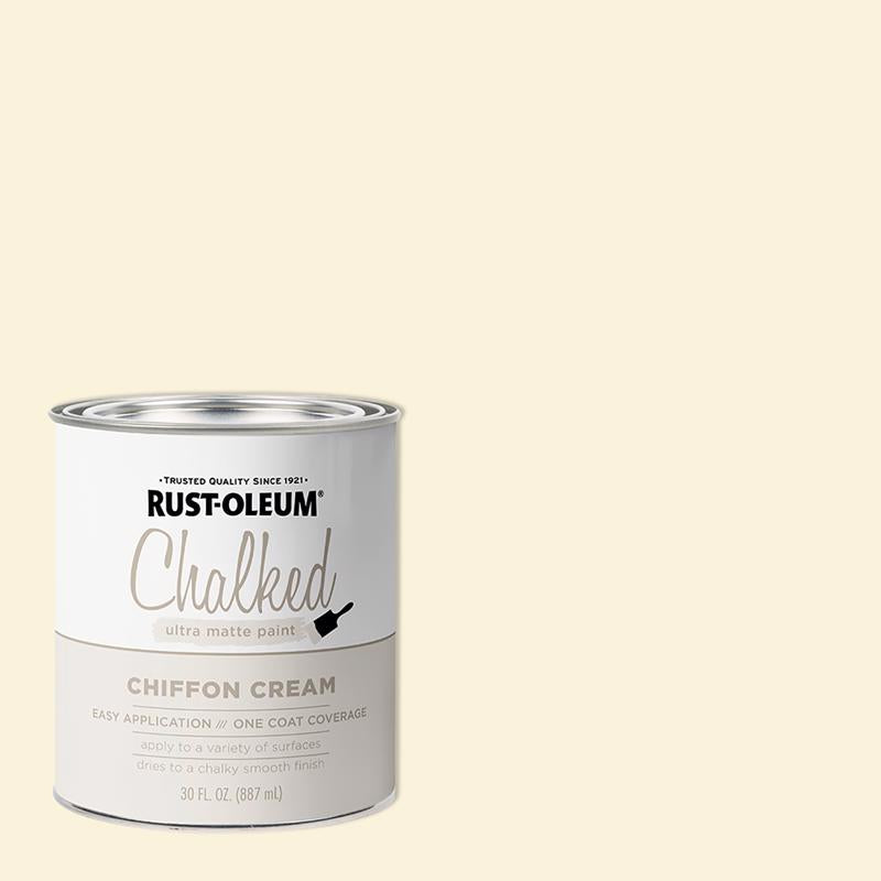 RUST-OLEUM - Rust-Oleum Chalked Ultra Matte Chiffon Cream Water-Based Chalk Paint 30 oz - Case of 2