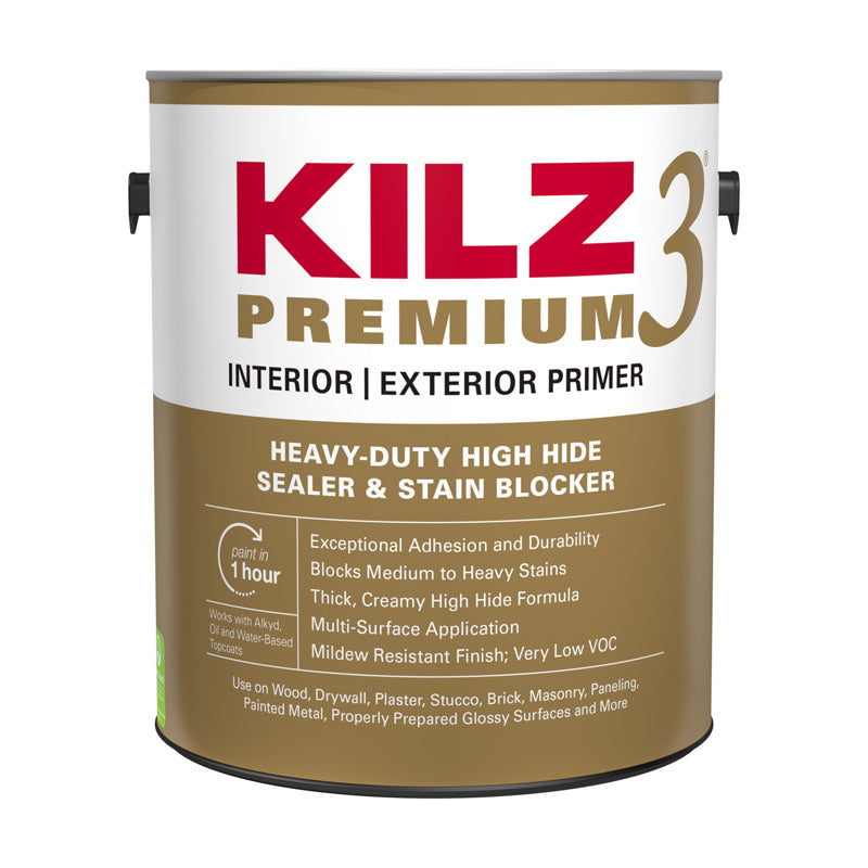 KILZ - KILZ Premium White Flat Water-Based Stain Blocking Primer 1 gal - Case of 4