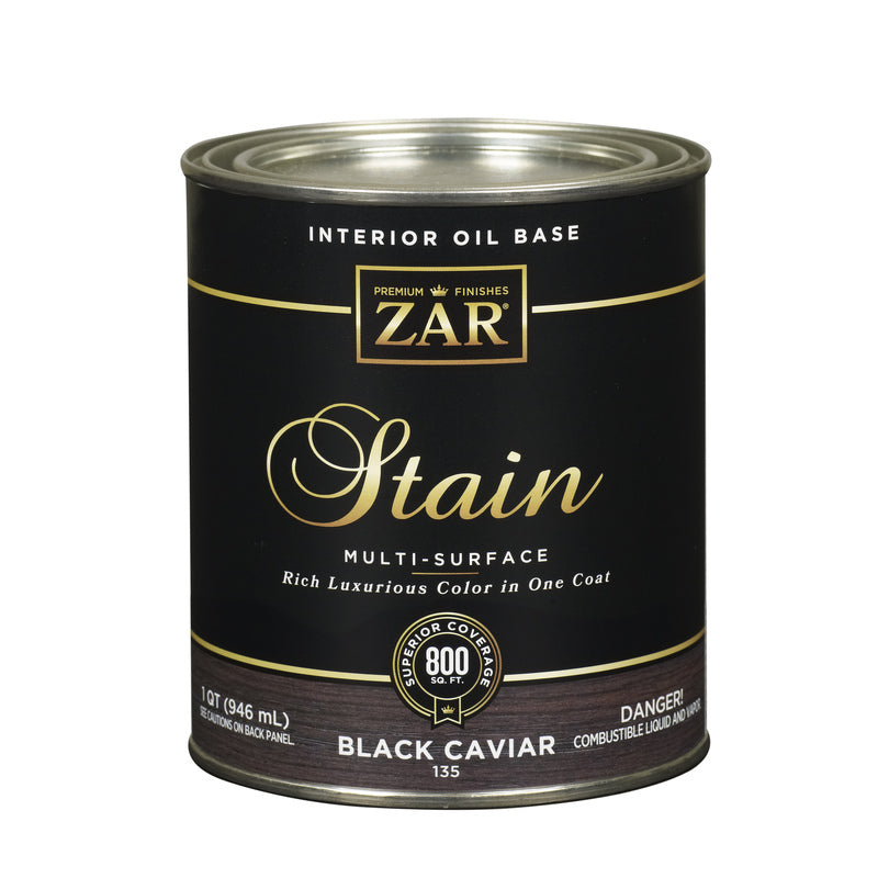 ZAR - ZAR Semi-Transparent Black Caviar Oil-Based Polyurethane Wood Stain 1 qt - Case of 4