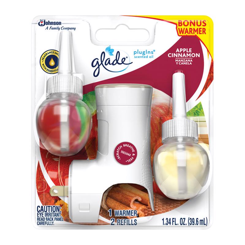 GLADE - Glade Plug-Ins Apple Cinnamon Scent Air Freshener Starter Kit 1.34 oz Liquid