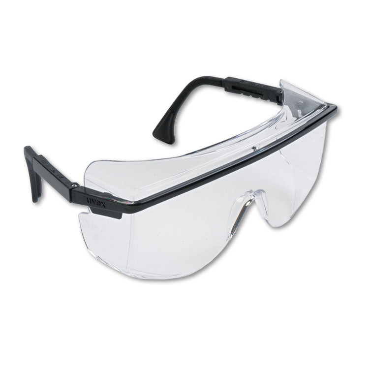 Honeywell Uvex - Astro OTG 3001 Wraparound Safety Glasses, Black Plastic Frame, Clear Lens