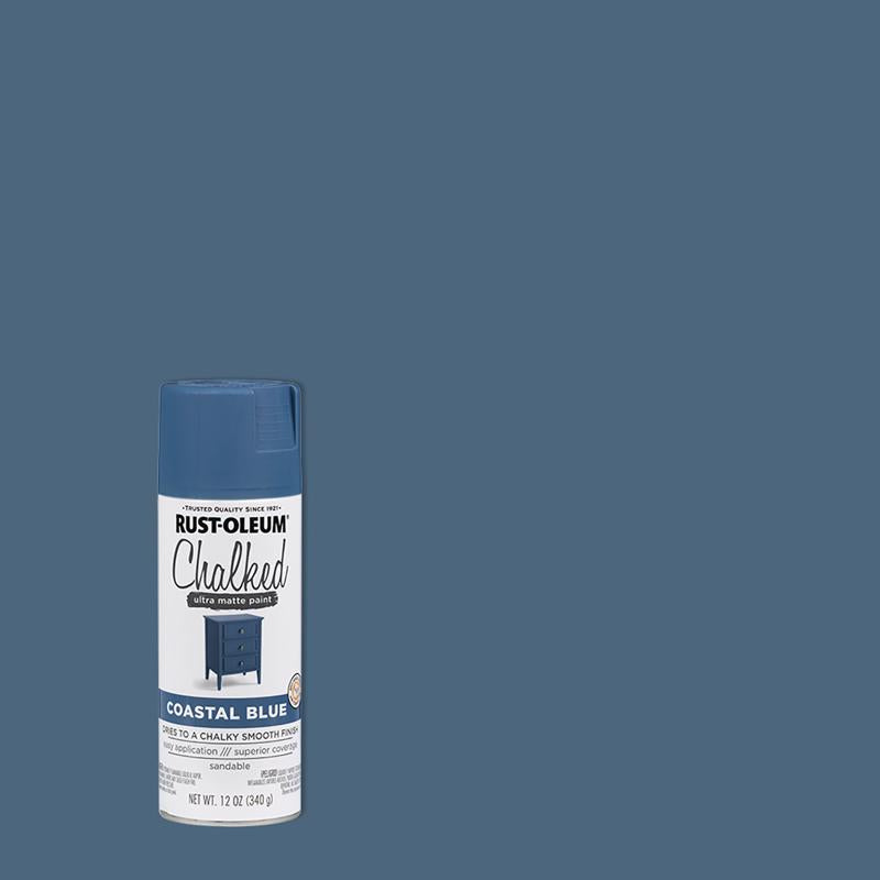 RUST-OLEUM - Rust-Oleum Chalked Ultra Matte Coastal Blue Oil-Based Acrylic Sprayable Chalk Paint 12 oz