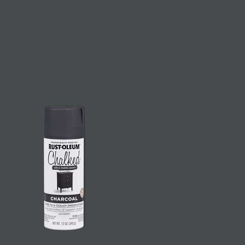 RUST-OLEUM - Rust-Oleum Chalked Ultra Matte Charcoal Oil-Based Acrylic Sprayable Chalk Paint 12 oz