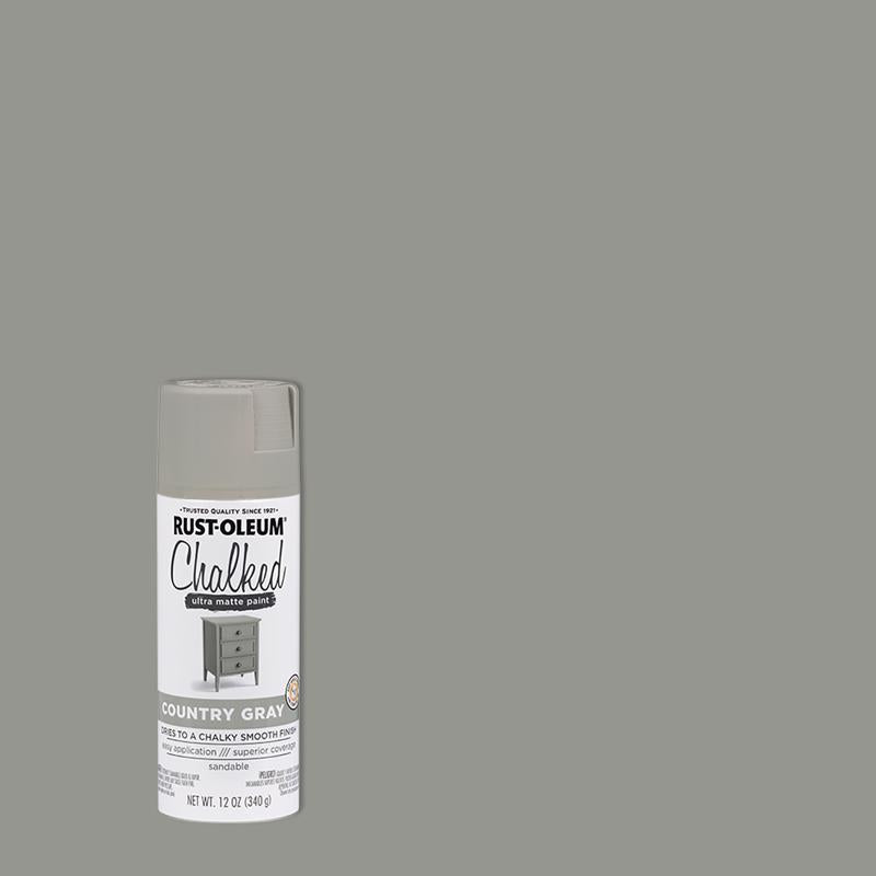 RUST-OLEUM - Rust-Oleum Chalked Ultra Matte Country Gray Oil-Based Acrylic Sprayable Chalk Paint 12 oz