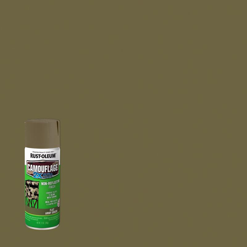 RUST-OLEUM - Rust-Oleum Specialty Flat Army Green Camouflage Spray Paint 12 oz