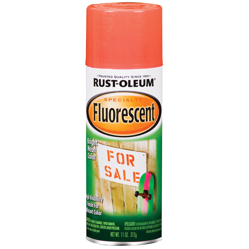 RUST-OLEUM - Rust-Oleum Specialty Fluorescent Red-Orange Spray Paint 11 oz - Case of 6