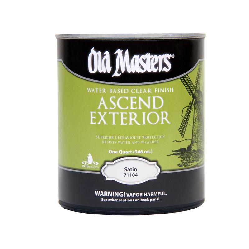OLD MASTERS - Old Masters Ascend Exterior Satin Clear Water-Based Finish 1 qt - Case of 4