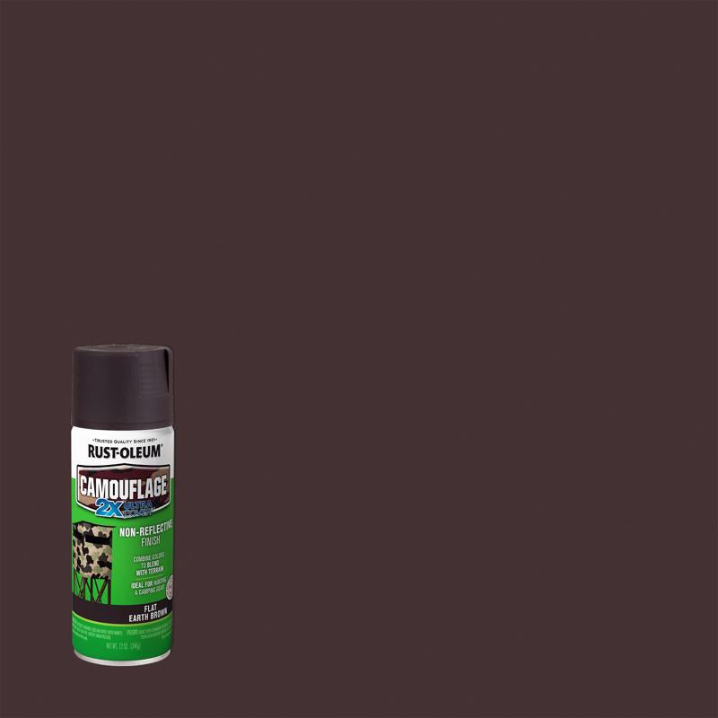 RUST-OLEUM - Rust-Oleum Specialty Flat Earth Brown Camouflage Spray Paint 12 oz - Case of 6