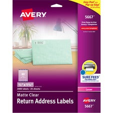 Avery&reg; Easy Peel Return Address Labels [LABEL;EZPEEL;LASER;1/2X1.75-PK]