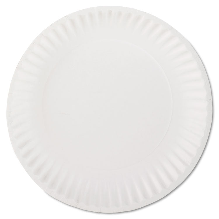 AJM Packaging Corporation - White Paper Plates, 9" dia, 100/Pack, 10 Packs/Carton