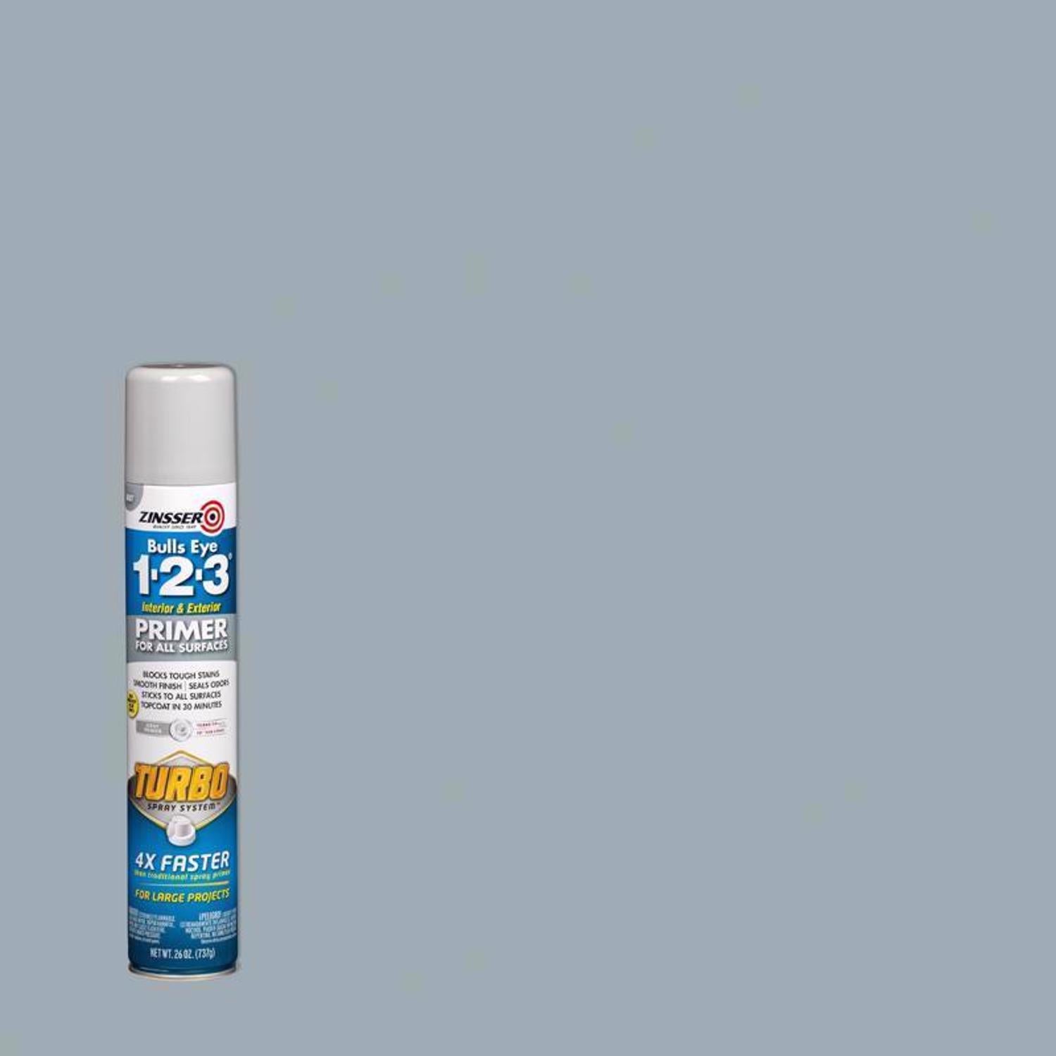 Zinsser Bulls Eye 123 Turbo Gray Oil-Based Alkyd Oil Primer 26 oz - Case of 6