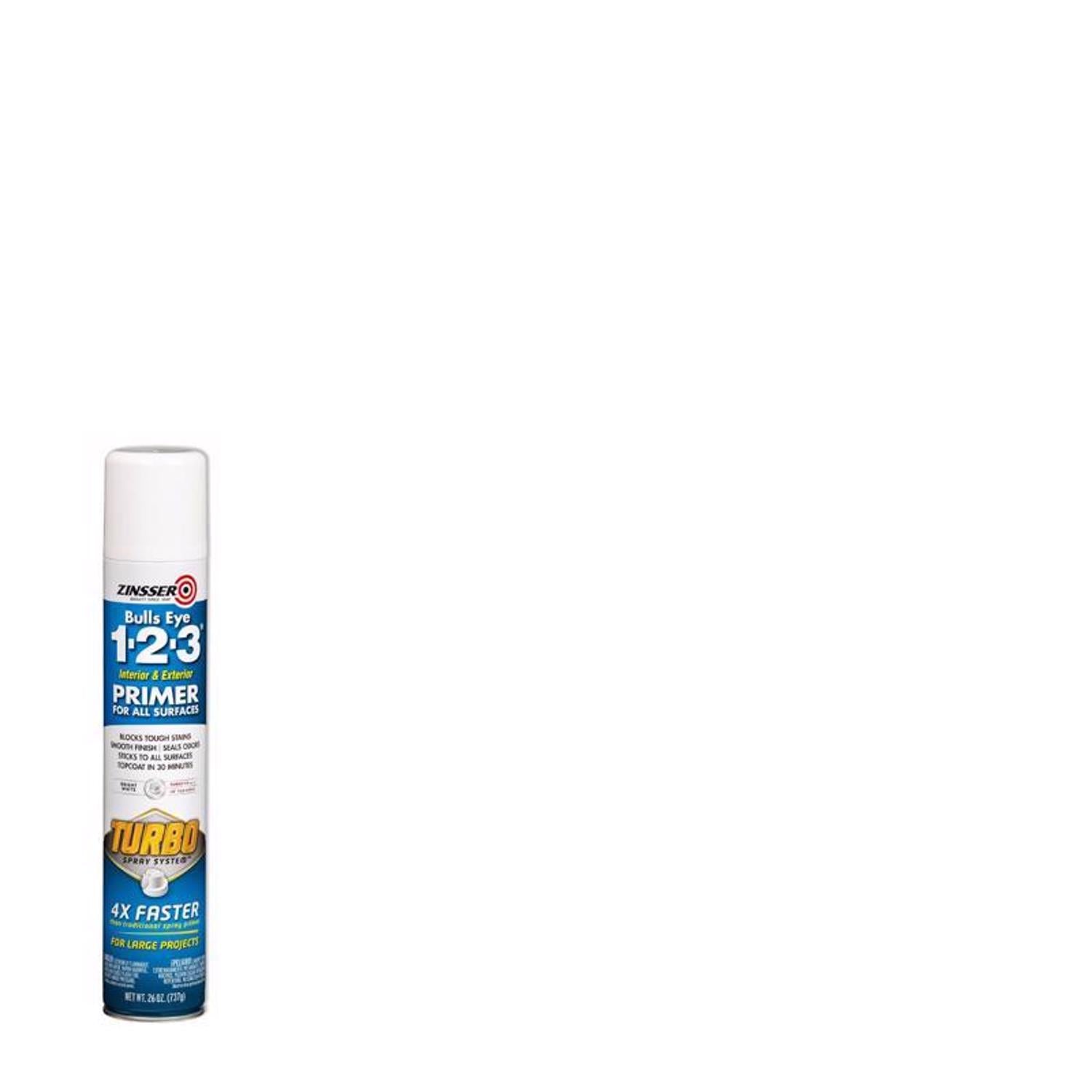 Zinsser Bulls Eye 123 Turbo Bright White Oil-Based Alkyd Oil Primer 26 oz - Case of 6
