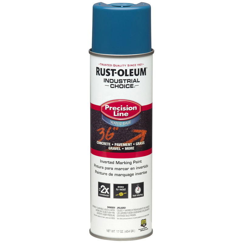 RUST-OLEUM - Rust-Oleum Industrial Choice Caution Blue Inverted Marking Paint 17 oz - Case of 6