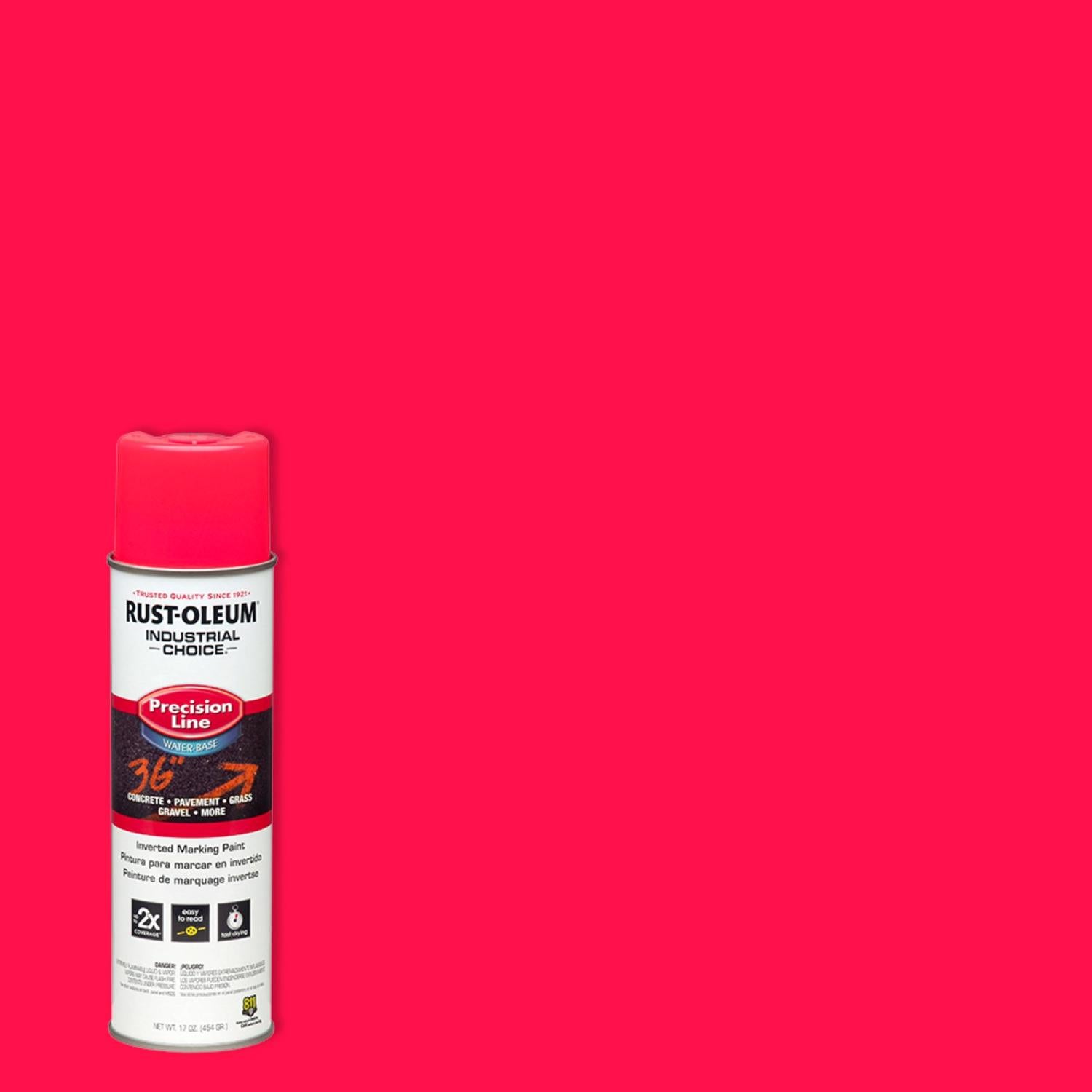 Rust-Oleum Industrial Choice Fluorescent Pink Inverted Marking Paint 17 oz - Case of 6