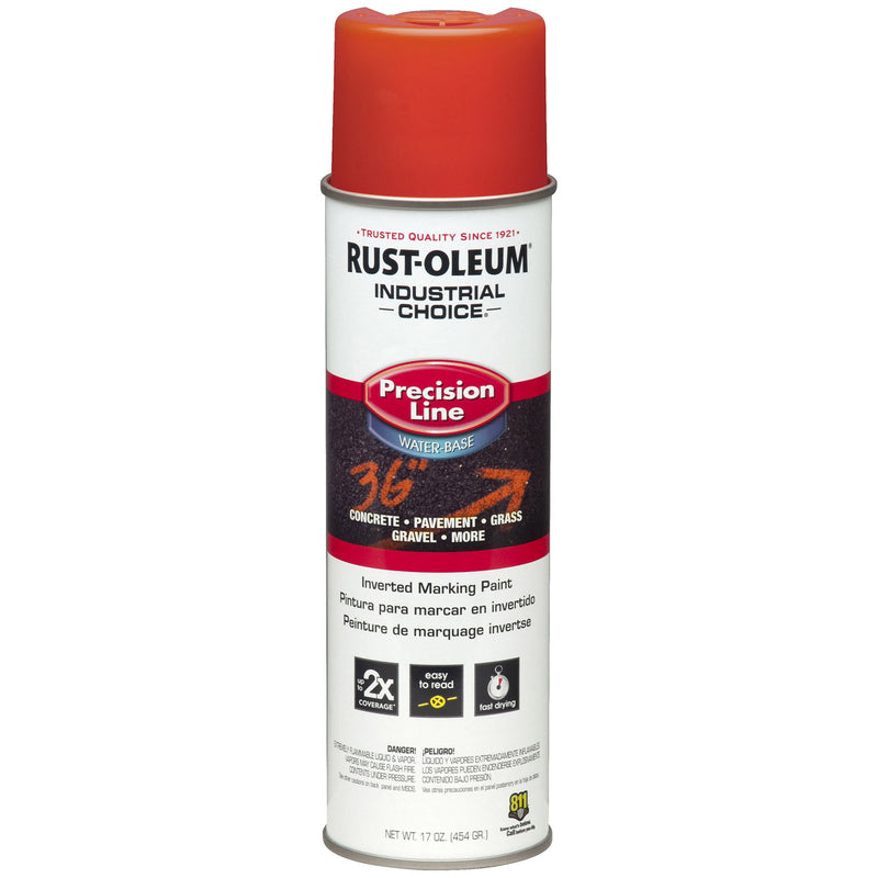 RUST-OLEUM - Rust-Oleum Industrial Choice Fluorescent Red Inverted Marking Paint 17 oz - Case of 6